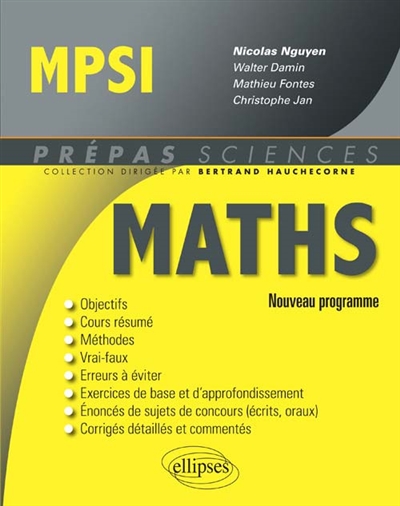 Maths MPSI : nouveau programme