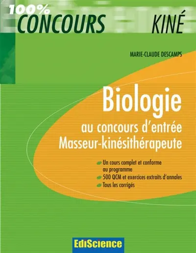 Biologie au concours d'entrée masseur-kinésithérapeute