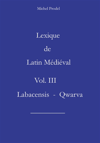 Lexique de Latin Médiéval...