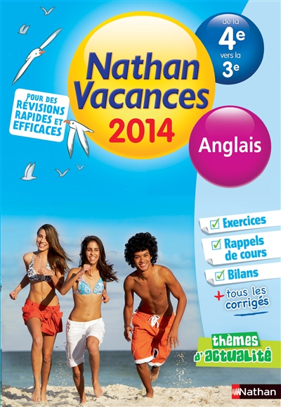 Nathan vacances 2014, anglais, de la 4e vers la 3e