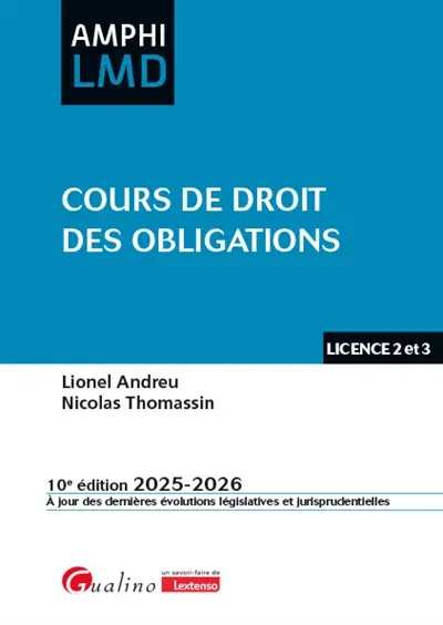 Cours de droit des obligations : licence 2 et 3 : 2025-2026