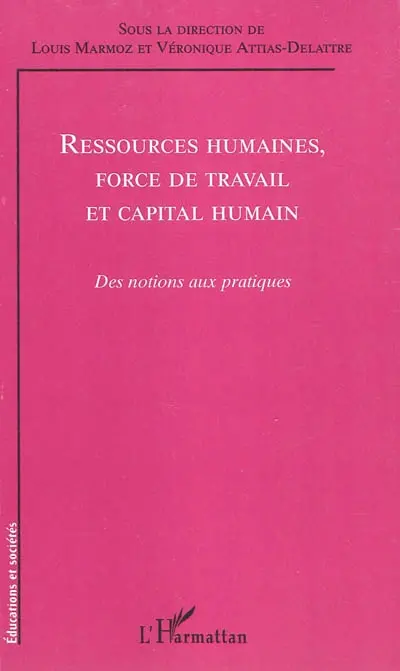 Ressources humaines, force de travail et capital humain : des notions aux pratiques