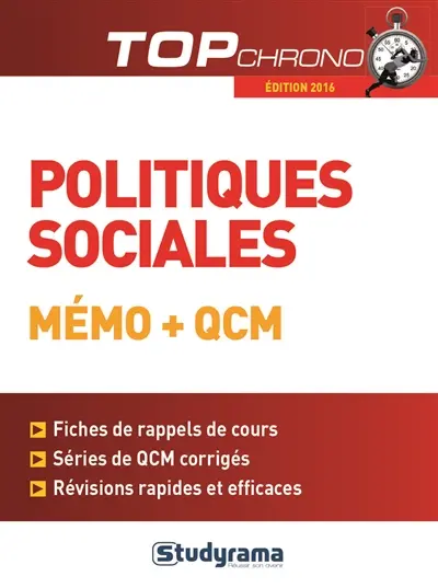 Politiques sociales : mémo + QCM : édition 2016