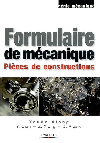 Formulaire de mécanique : pièces de construction