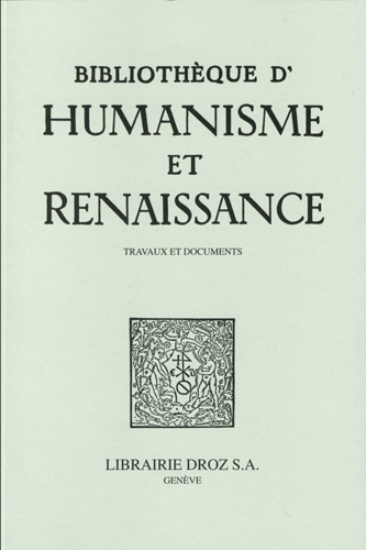 Bibliothèque d'humanisme et Renaissance, n° 78-1
