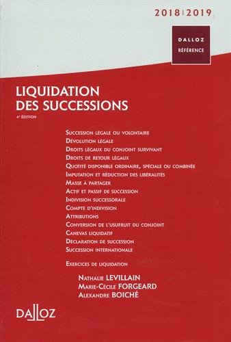 Liquidation des successions : 2018-2019