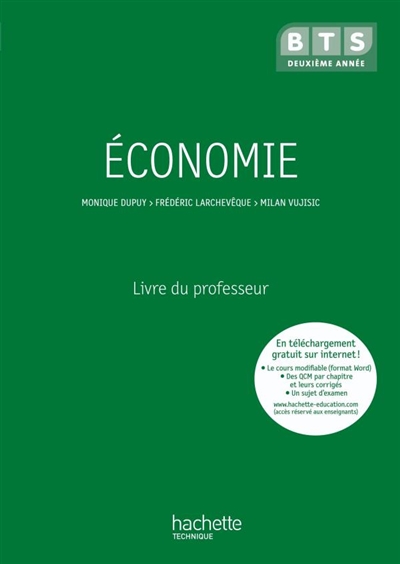 Economie : BTS deuxième année : livre du professeur