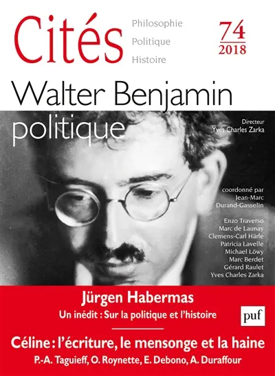 Cités, n° 74. Walter Benjamin politique