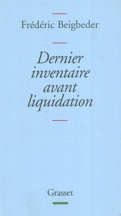 Dernier inventaire avant liquidation