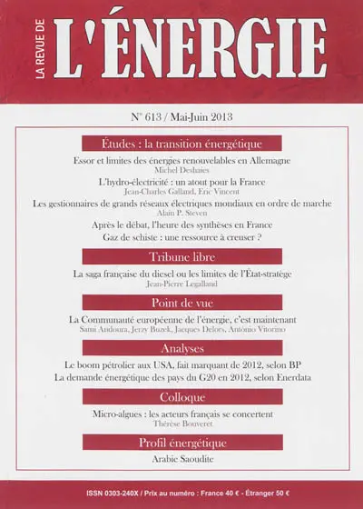 Revue de l'énergie, n° 613