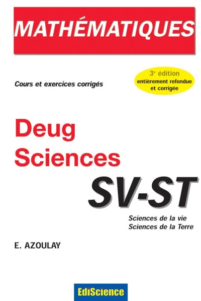 Mathématiques DEUG Sciences SV-ST : cours et exercices corrigés