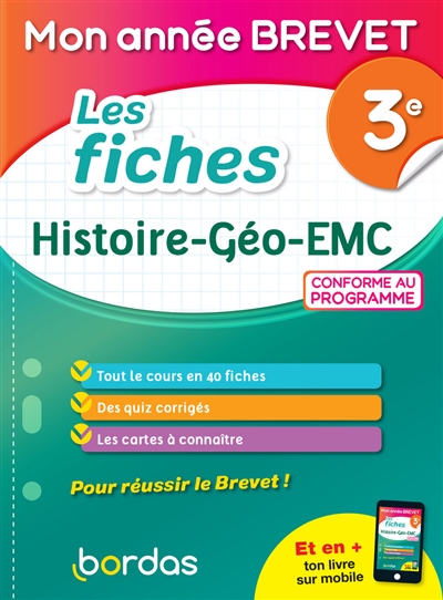 Les fiches histoire géo EMC 3e
