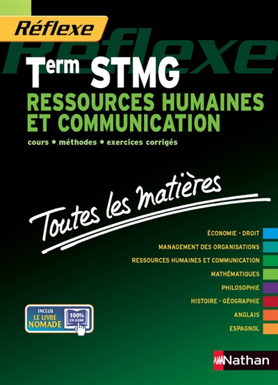 Ressources humaines et communication, terminale STMG : cours, méthodes, exercices corrigés, toutes les matières