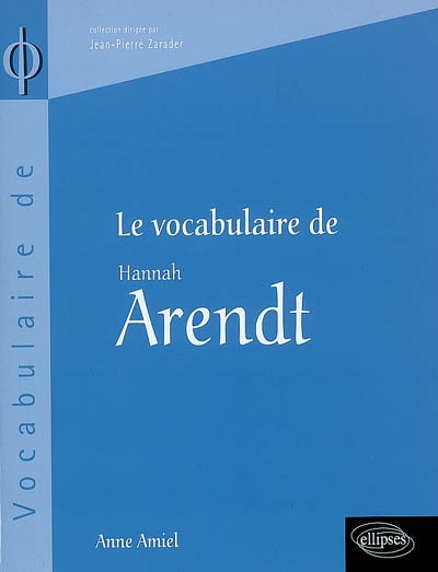 Le vocabulaire d'Hannah Arendt