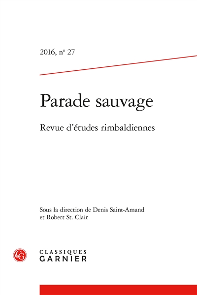 Parade sauvage : revue d'études rimbaldiennes, n° 27
