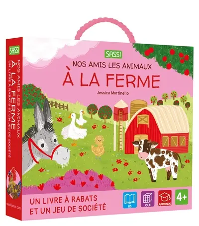 A la ferme : un livret à rabats et un jeu de société : 4+