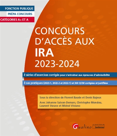 Concours d'accès aux IRA 2023-2024 : catégories A+ et A