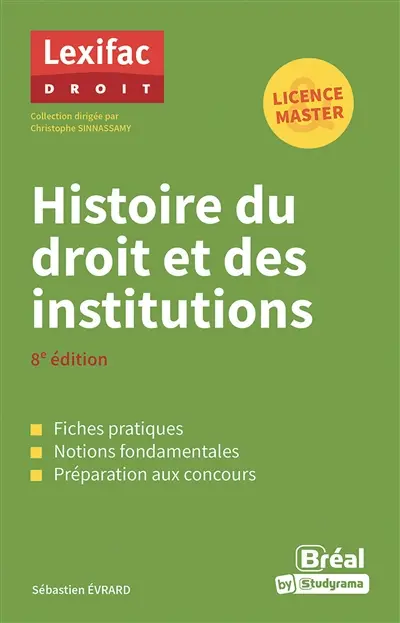 Histoire du droit et des institutions : licence & master