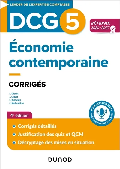 DCG 5, économie contemporaine : corrigés : réforme 2026-2027