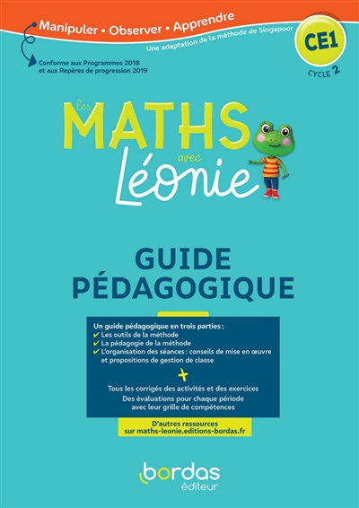 Les maths avec Léonie CE1, cycle 2 : guide pédagogique