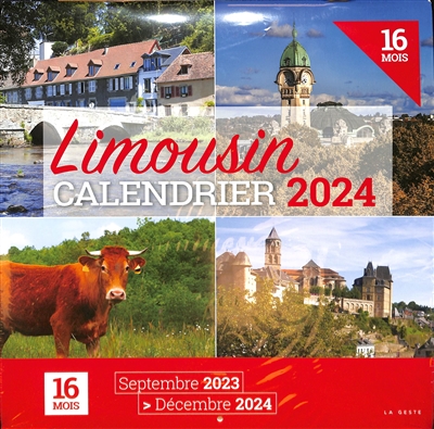 Limousin : calendrier 2024 : septembre 2023-décembre 2024