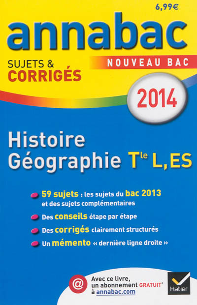 Histoire - Géographie Tle L, Es 2014