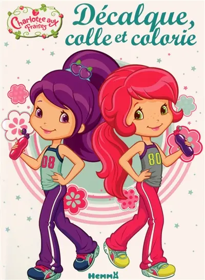 Charlotte aux fraises décalque, colle et colorie (couronne de fleurs)