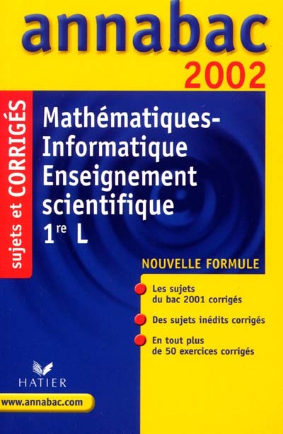 Mathématiques et enseignement scientifique, L : annabac 2002