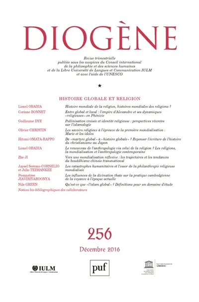 Diogène, n° 256. Histoire globale et religion