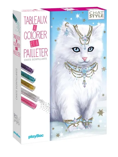 Chats scintillants : tableaux à colorier et à pailleter