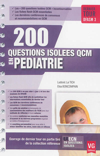 200 questions isolées QCM en pédiatrie : dernier tour DFASM 3