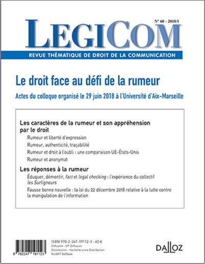 Légicom, n° 60. Le droit...
