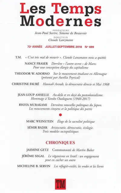 Temps modernes (Les), n° 699