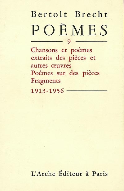 poèmes. vol. 9. 1913-1956
