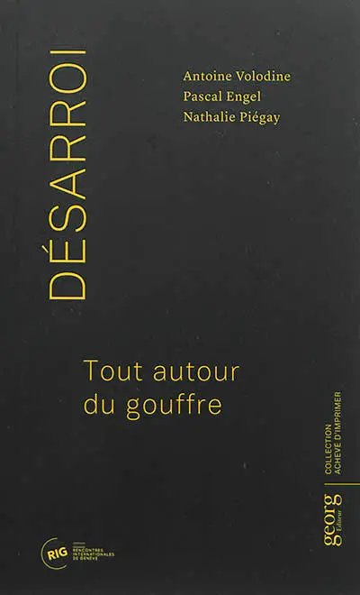 Désarroi : tout autour du gouffre