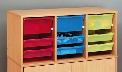 Surmeuble à bacs multicolores