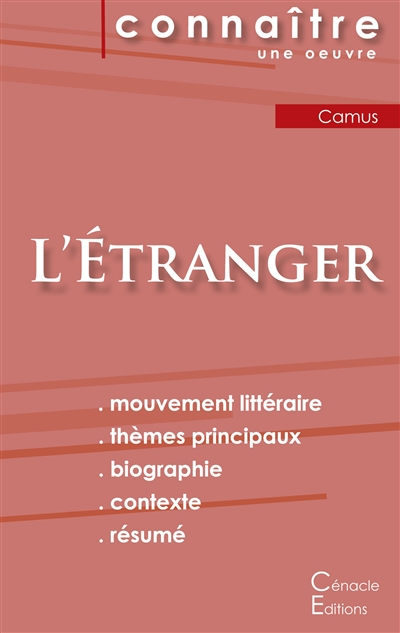 Fiche de lecture L'Etranger de Albert Camus (analyse littéraire de référence et résumé complet)