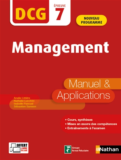 Management, DCG épreuve 7 : manuel & applications : nouveau programme