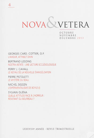 Nova & vetera, n° 4 (2013)