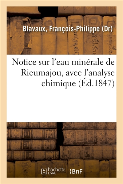 Notice sur l'eau minérale...