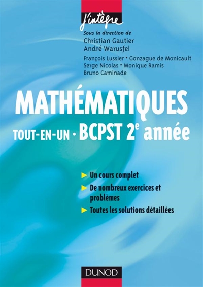 Mathématiques tout-en-un BCPST 2e année : cours et exercices corrigés
