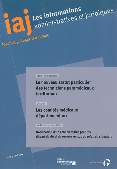 Informations administratives et juridiques, n° 5 (2013)