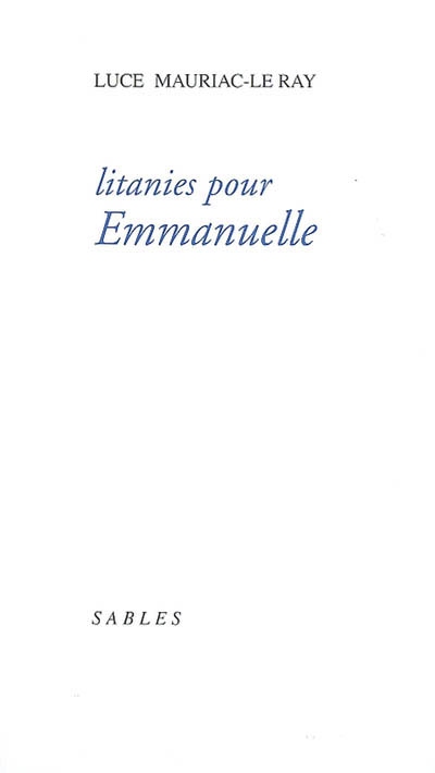 Litanies pour Emmanuelle