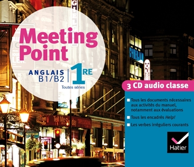 Meeting point, anglais 1re, B1-B2 toutes séries : 3 CD audio classe