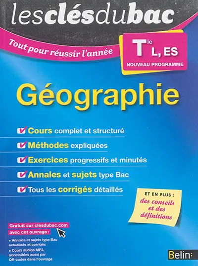 Géographie terminale L, ES : nouveau programme