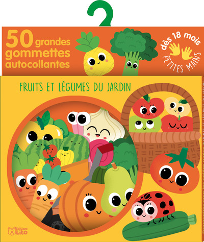 Fruits et légumes du jardin : 50 grandes gommettes autocollantes