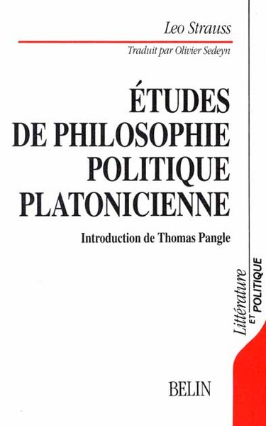 Etudes de philosophie politique platonicienne