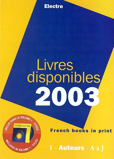 Livres disponibles 2003 : auteurs, titres, sujets