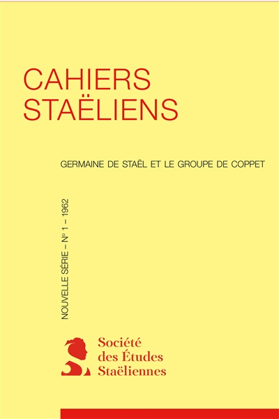 cahiers staëliens, n° 1