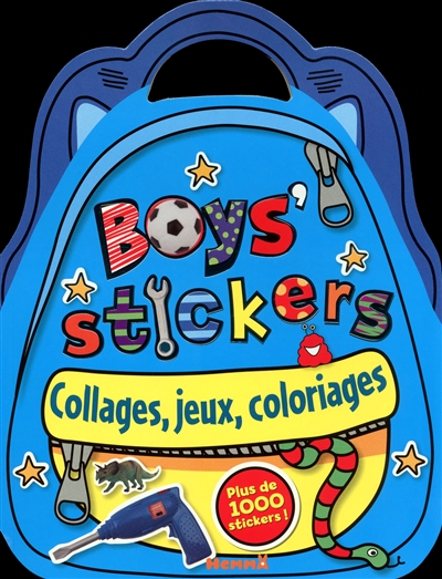 Boys' stickers : collages, jeux, coloriages